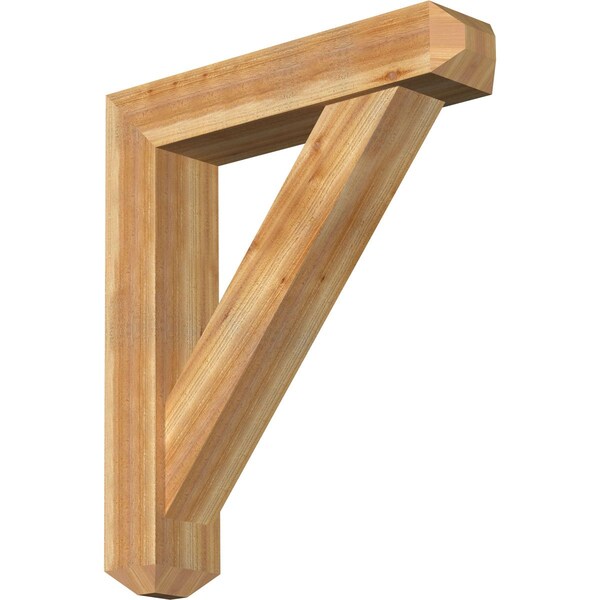 Ekena Millwork Traditional Craftsman Rough Sawn Bracket w/ Offset Brace, Western Red Cedar, 8"W x 38"D x 44"H BKT0806X38X44TRA04RWR - main